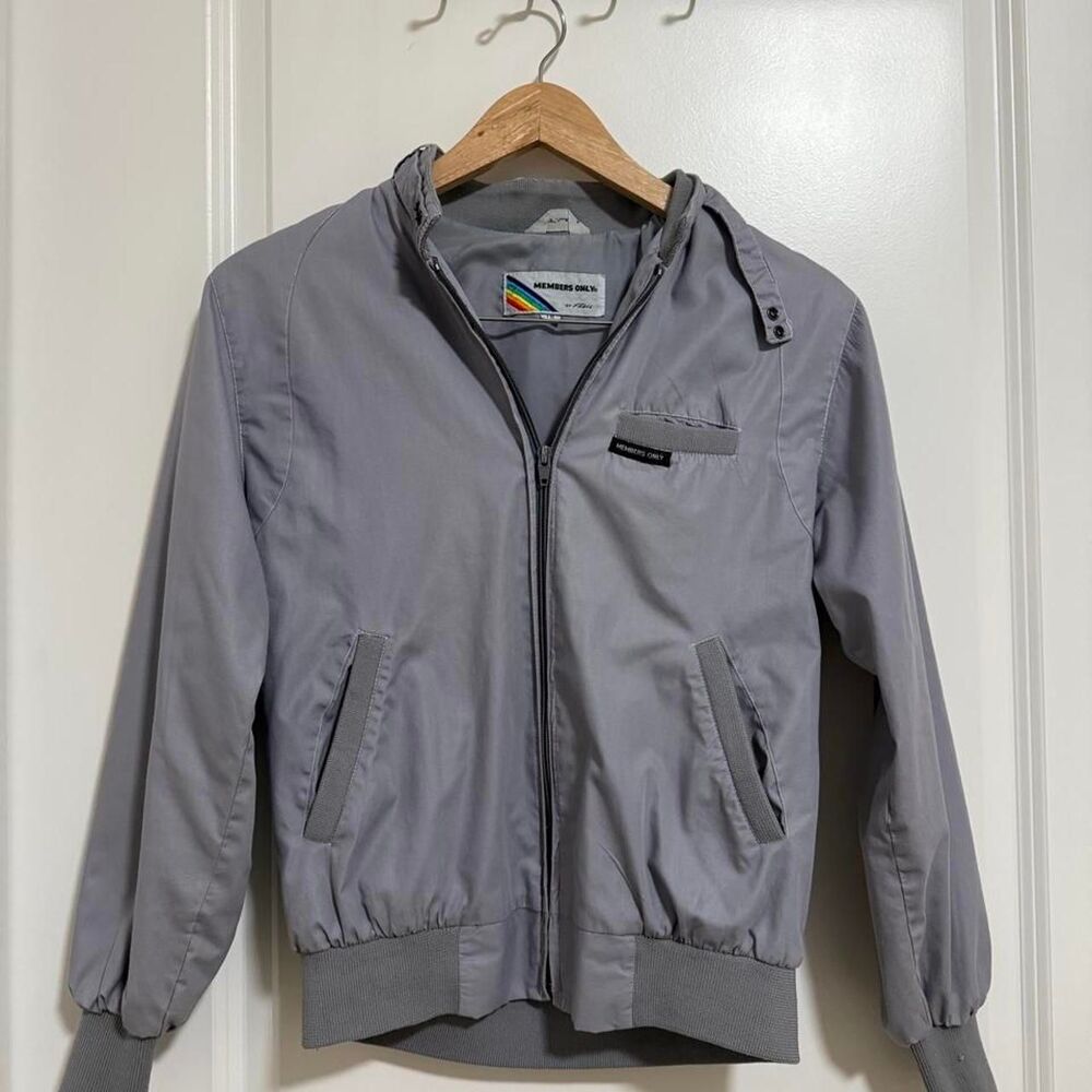 Members-only Men's Grey and Purple Jacket